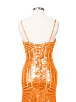 Geometric Sequin Prom Dress 