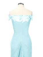 Off-Shoulder Chiffon Sheath Dress 