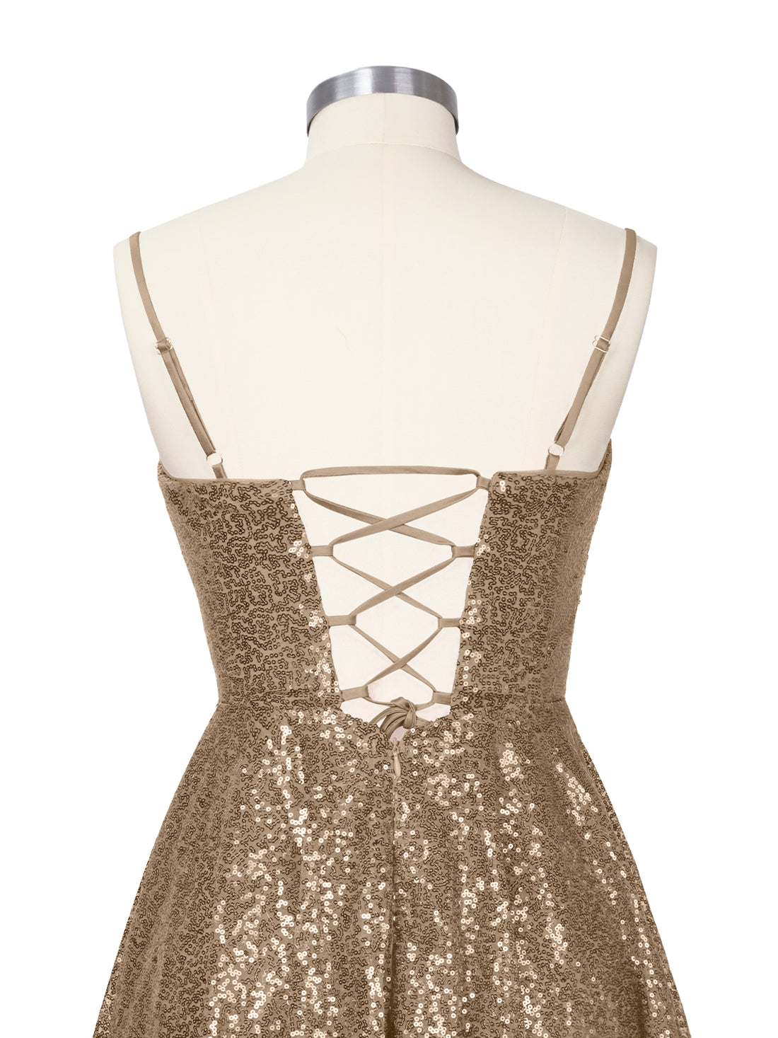 Sequin Scoop Neckline Mini Dress 