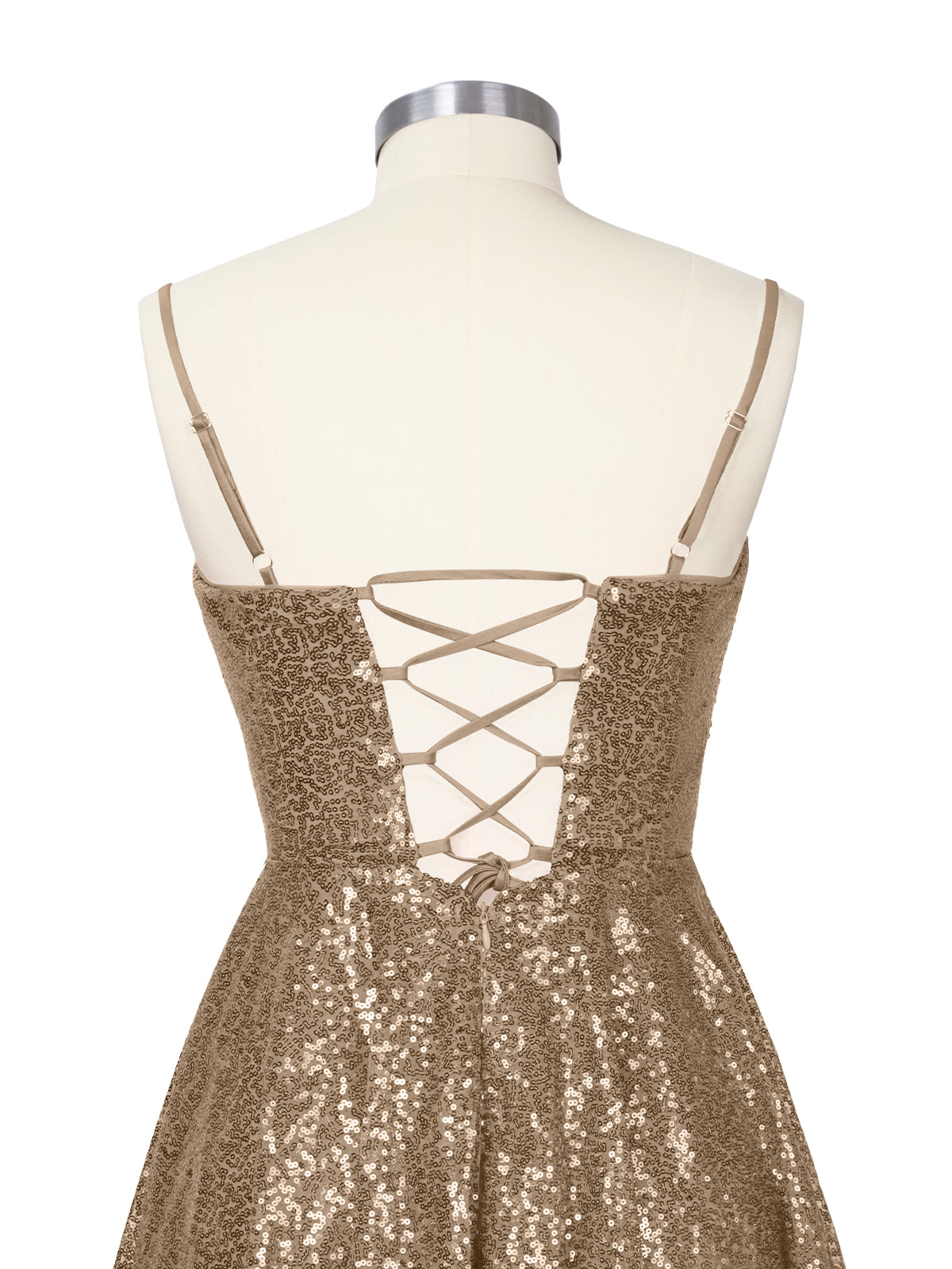 Sequin Scoop Neckline Mini Dress 