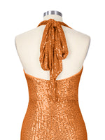 Halter Sequin Sheath Mini Dress 