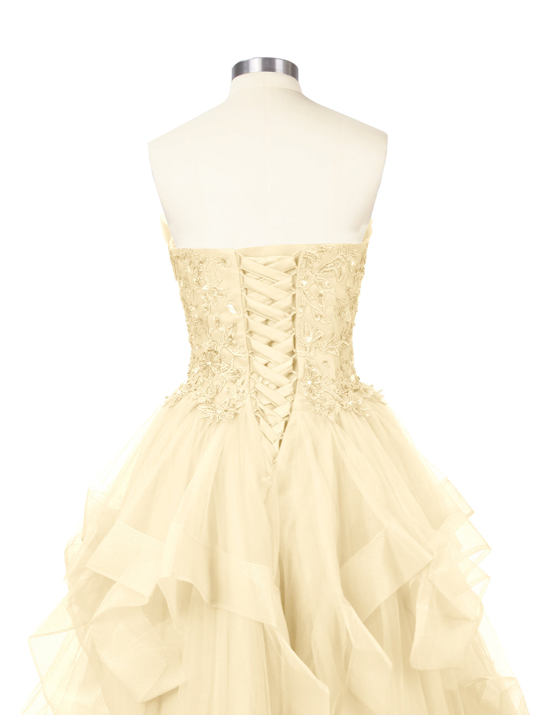 Tiered Strapless Prom Dress 