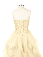 Tiered Strapless Prom Dress 
