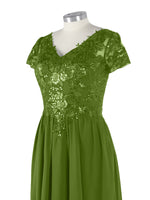 Short Sleeves Chiffon Dress 