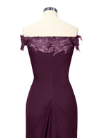 Off-Shoulder Chiffon Sheath Dress 