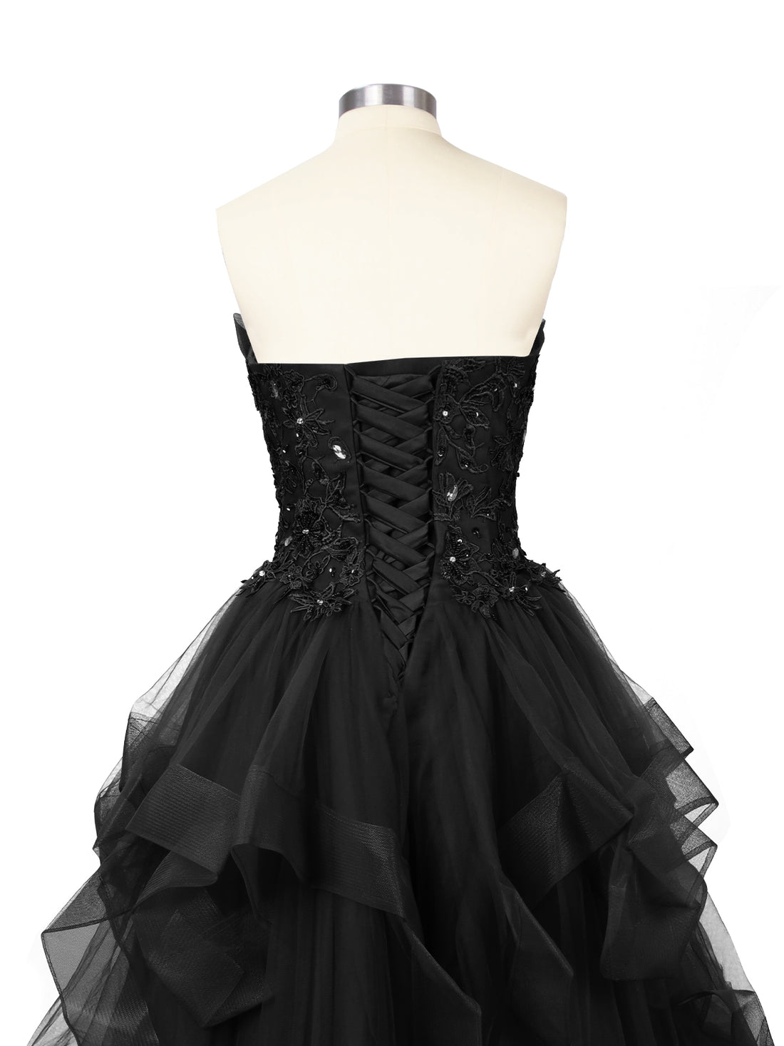 Tiered Strapless Prom Dress 