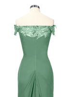 Off-Shoulder Chiffon Sheath Dress 