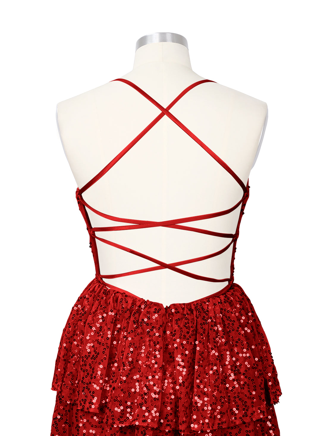 Sequined Halter Flare Mini Dress 
