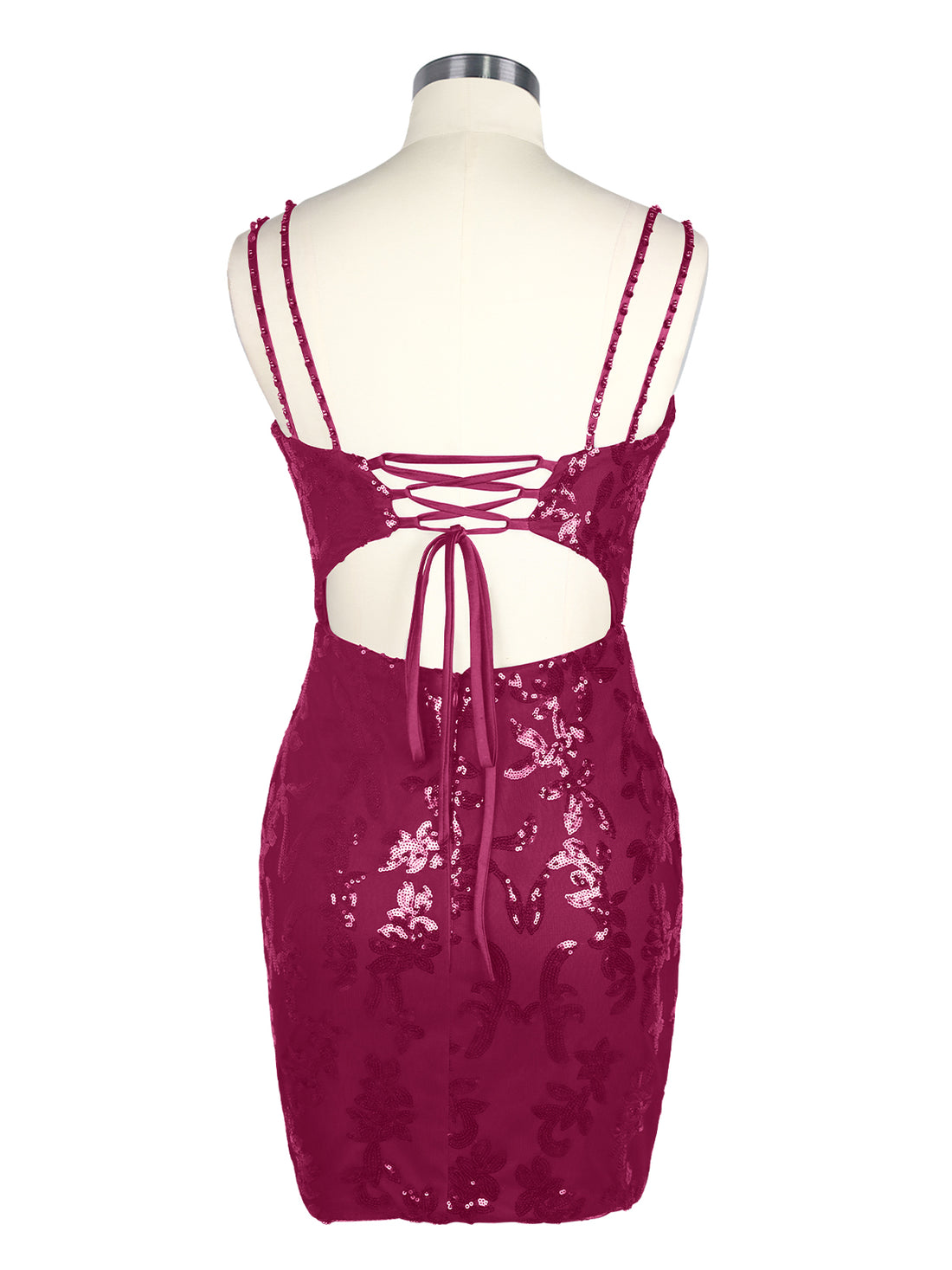 Double Spaghetti Bodycon Mini Dress 