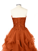 Tiered Strapless Prom Dress 