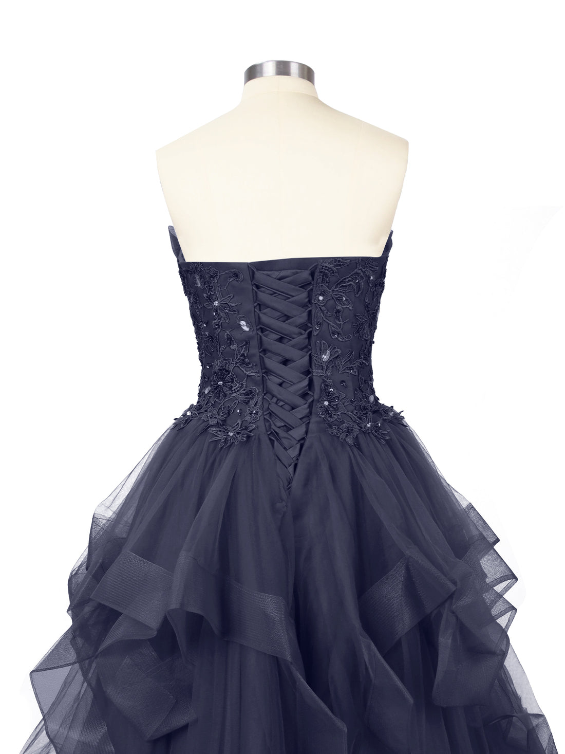 Tiered Strapless Prom Dress 