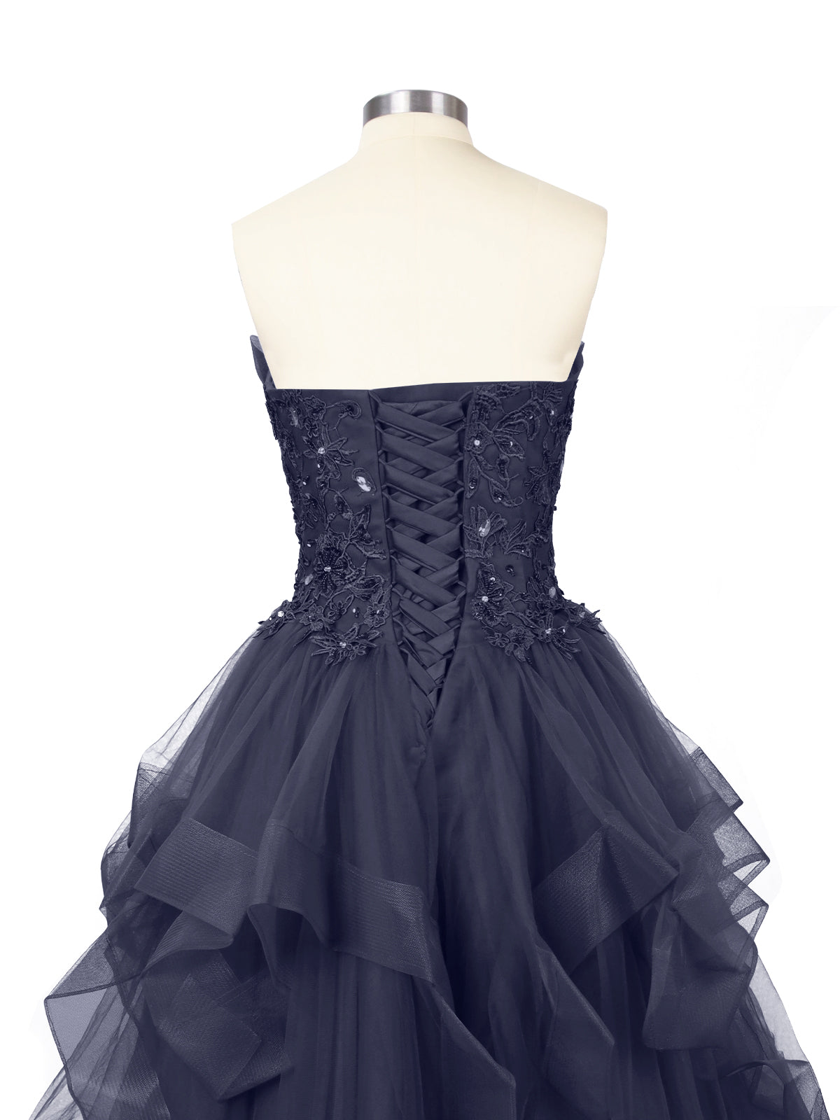 Tiered Strapless Prom Dress 