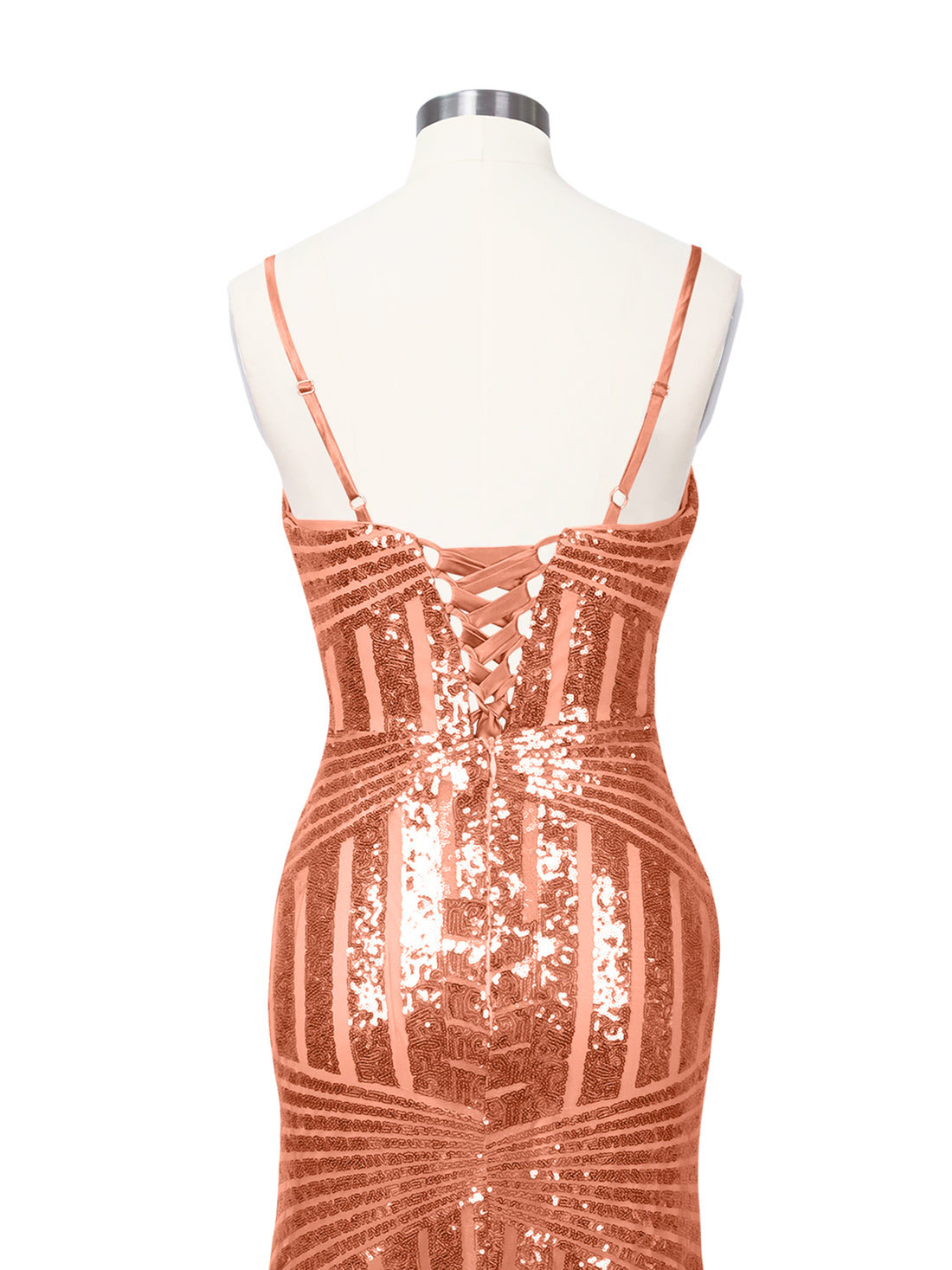 Geometric Sequin Prom Dress 