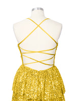 Sequined Halter Flare Mini Dress 