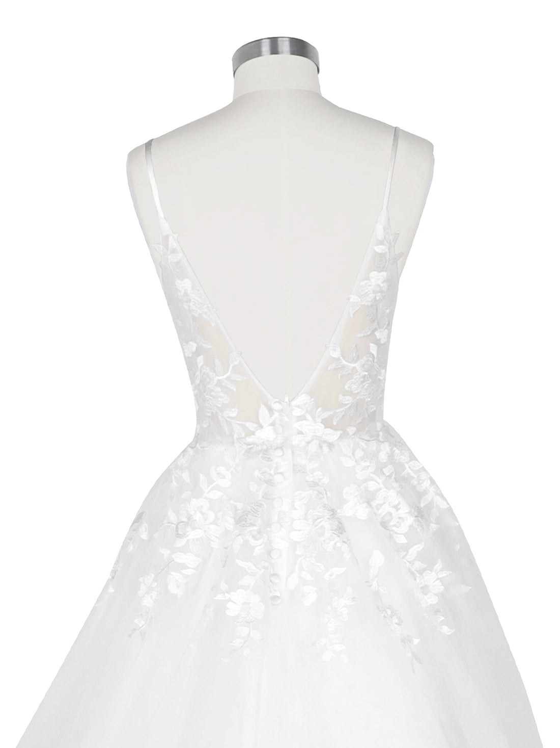 Illusion Spaghetti Straps Wedding Dress 