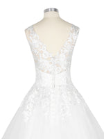Wide Straps Applique Wedding Dress 