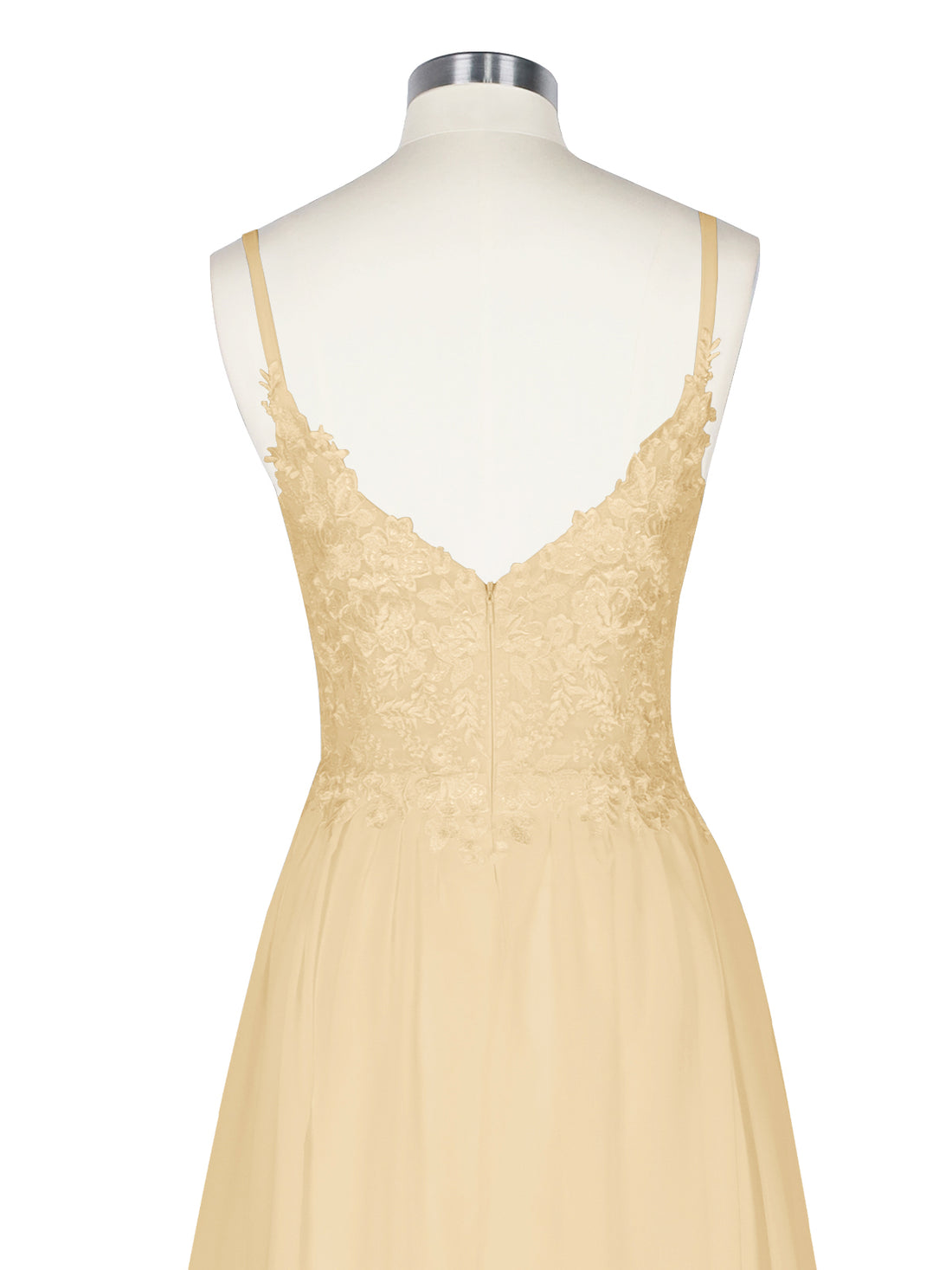 Applique Slit Chiffon Wedding Dress 