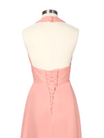 Ruched Halter Bridesmaid Dress 