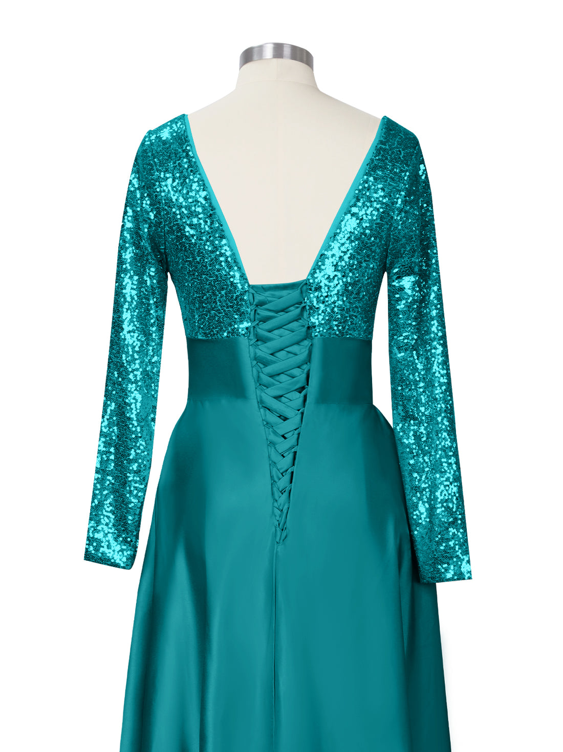 Long Sleeveless Sequin Prom Dress 