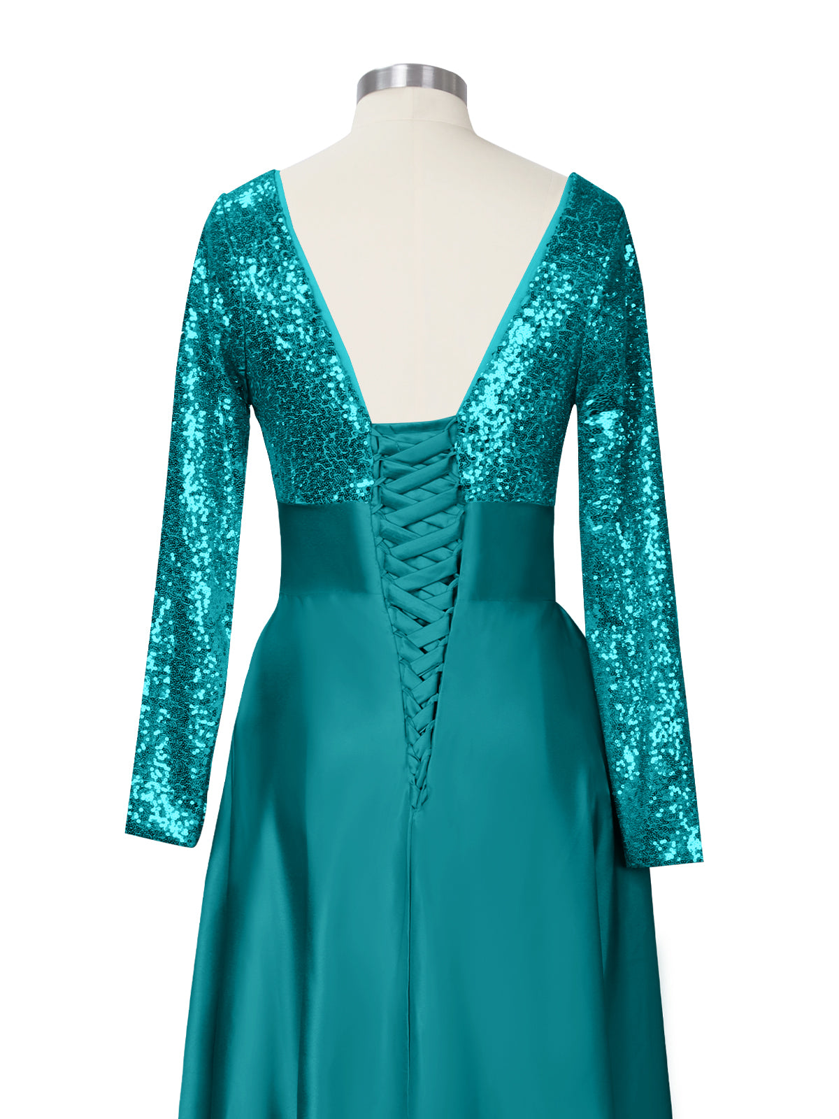 Long Sleeveless Sequin Prom Dress 