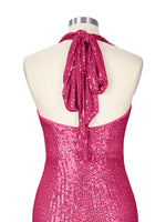 Halter Sequin Sheath Mini Dress 