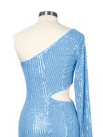 Waist Cutout One Shoulder Mini Dress 