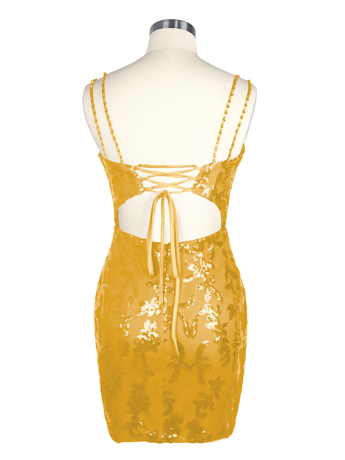 Double Spaghetti Bodycon Mini Dress 