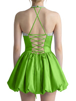 Beading Bubble Hem Mini Dress 