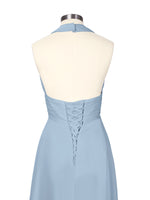 Ruched Halter Bridesmaid Dress 