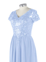 Short Sleeves Chiffon Dress 