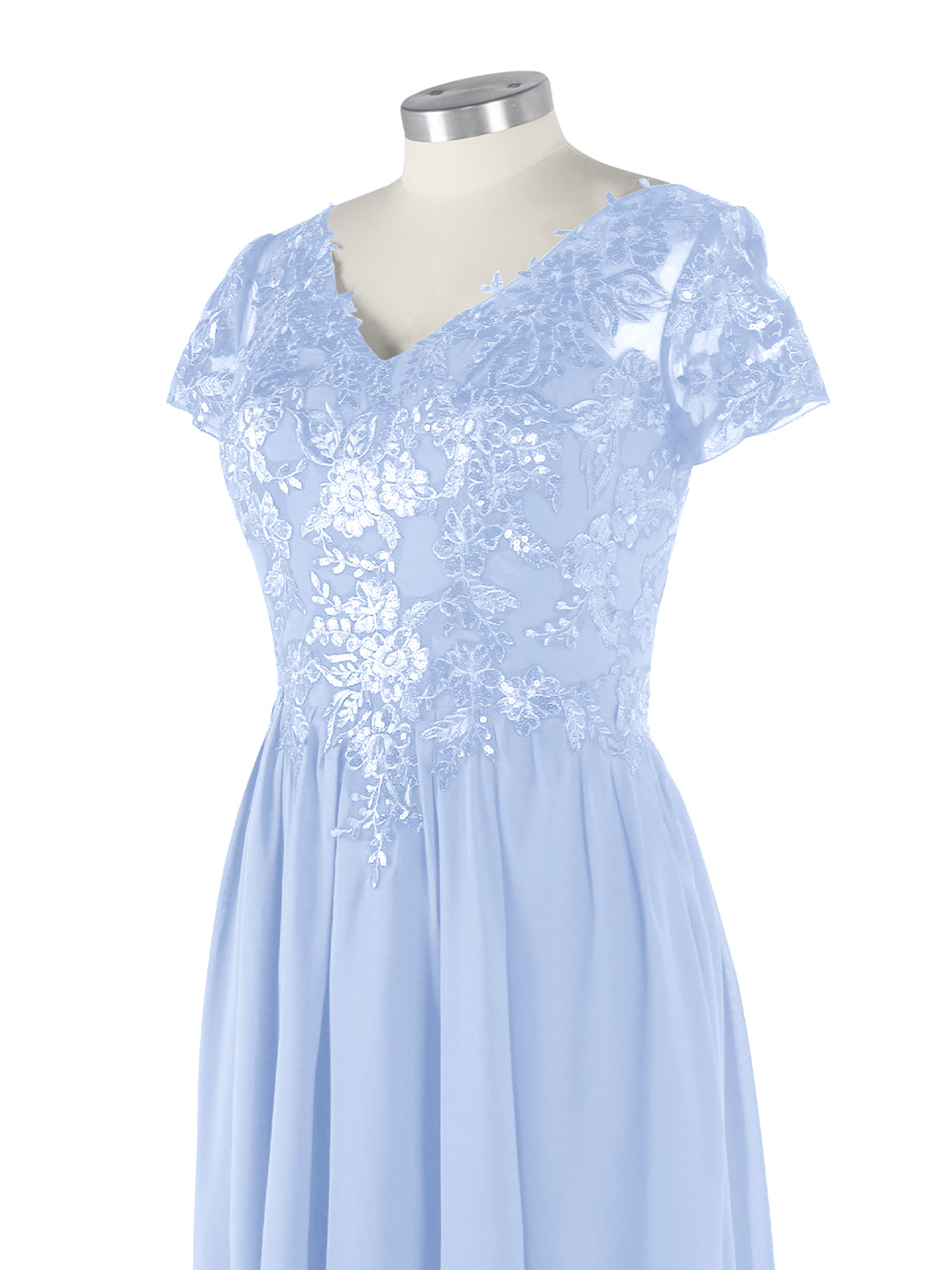 Short Sleeves Chiffon Dress 