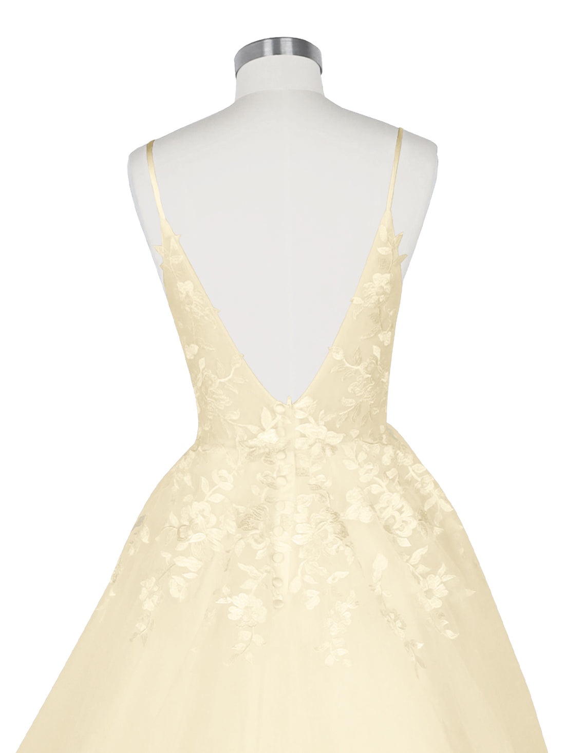 Illusion Spaghetti Straps Wedding Dress 