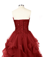 Tiered Strapless Prom Dress 