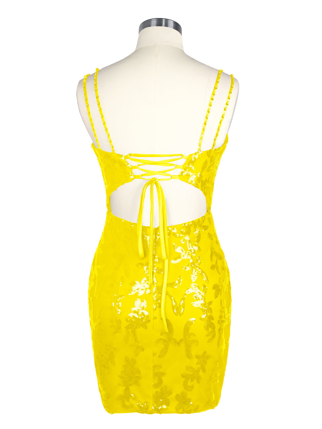 Double Spaghetti Bodycon Mini Dress 