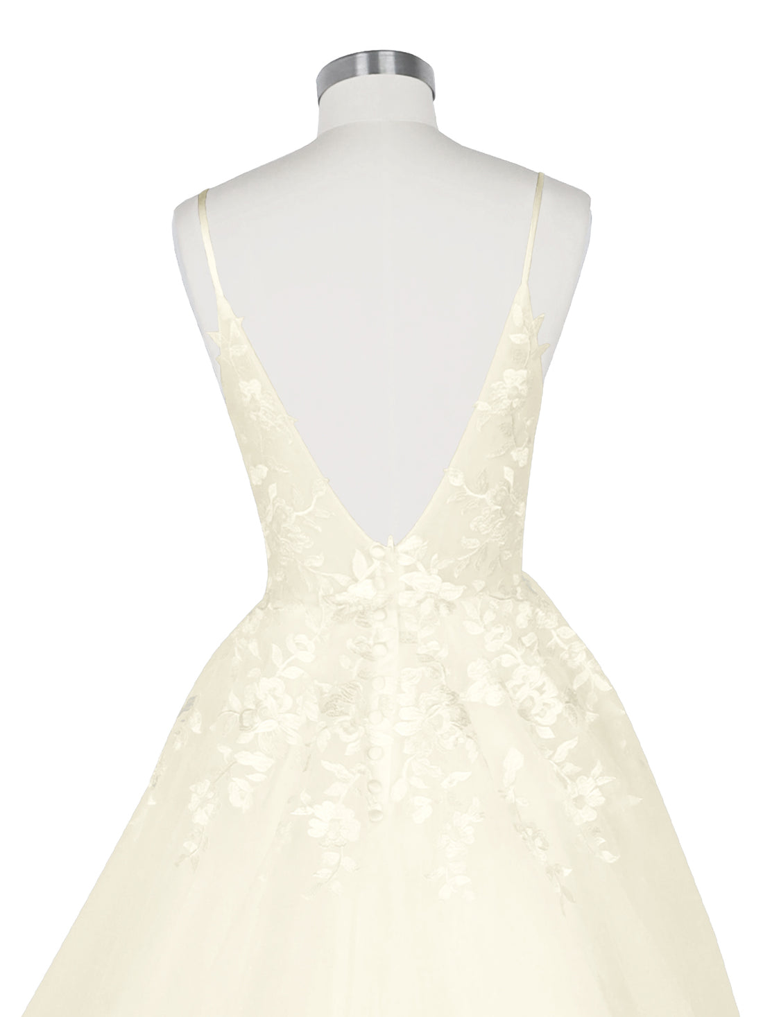 Illusion Spaghetti Straps Wedding Dress 