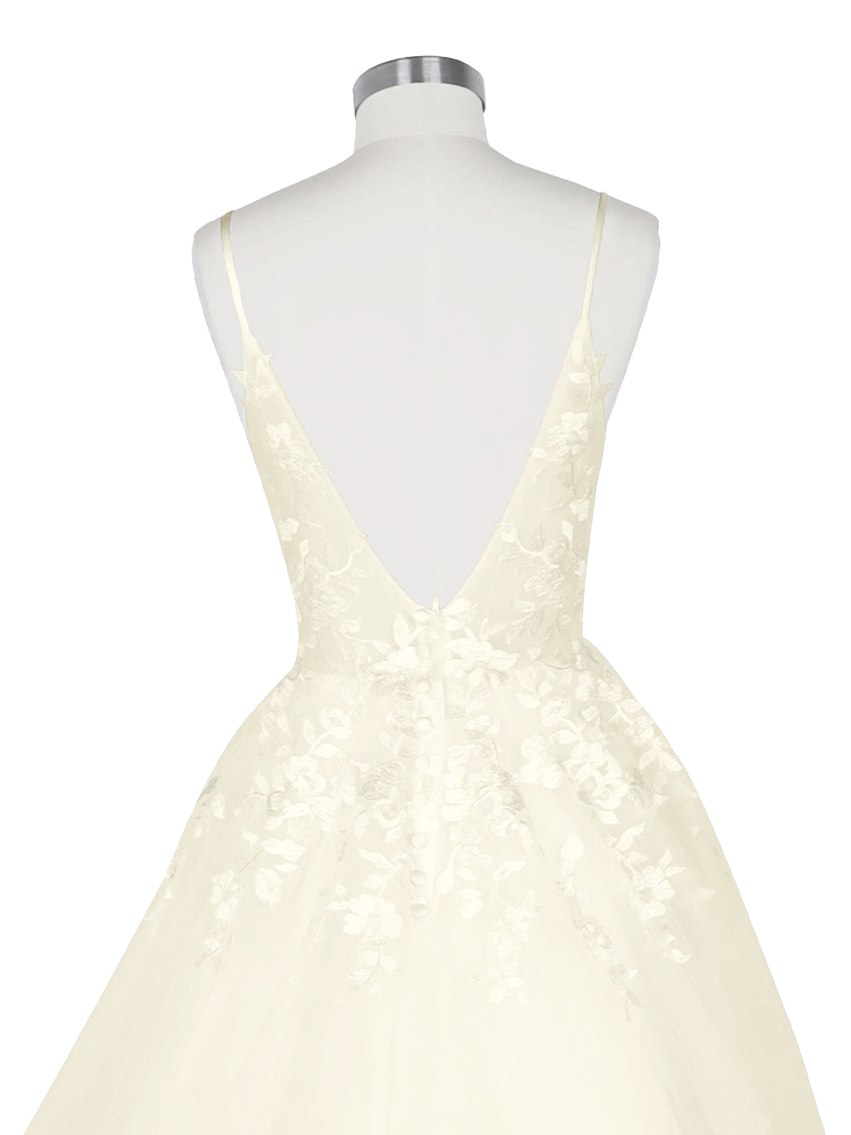 Illusion Spaghetti Straps Wedding Dress 