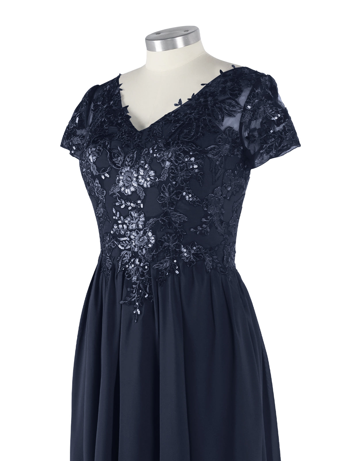 Short Sleeves Chiffon Dress 