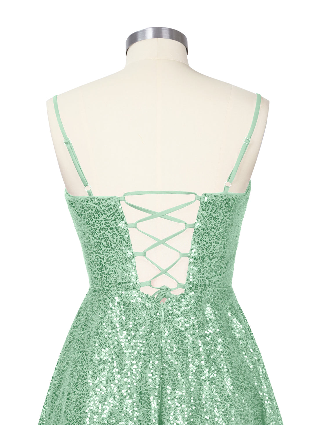 Sequin Scoop Neckline Mini Dress 