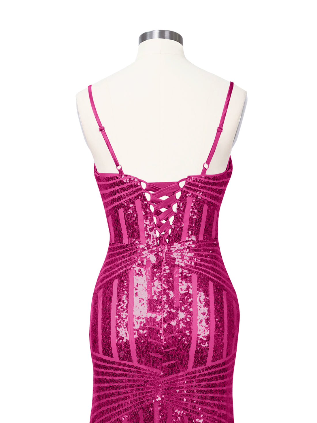 Geometric Sequin Prom Dress 