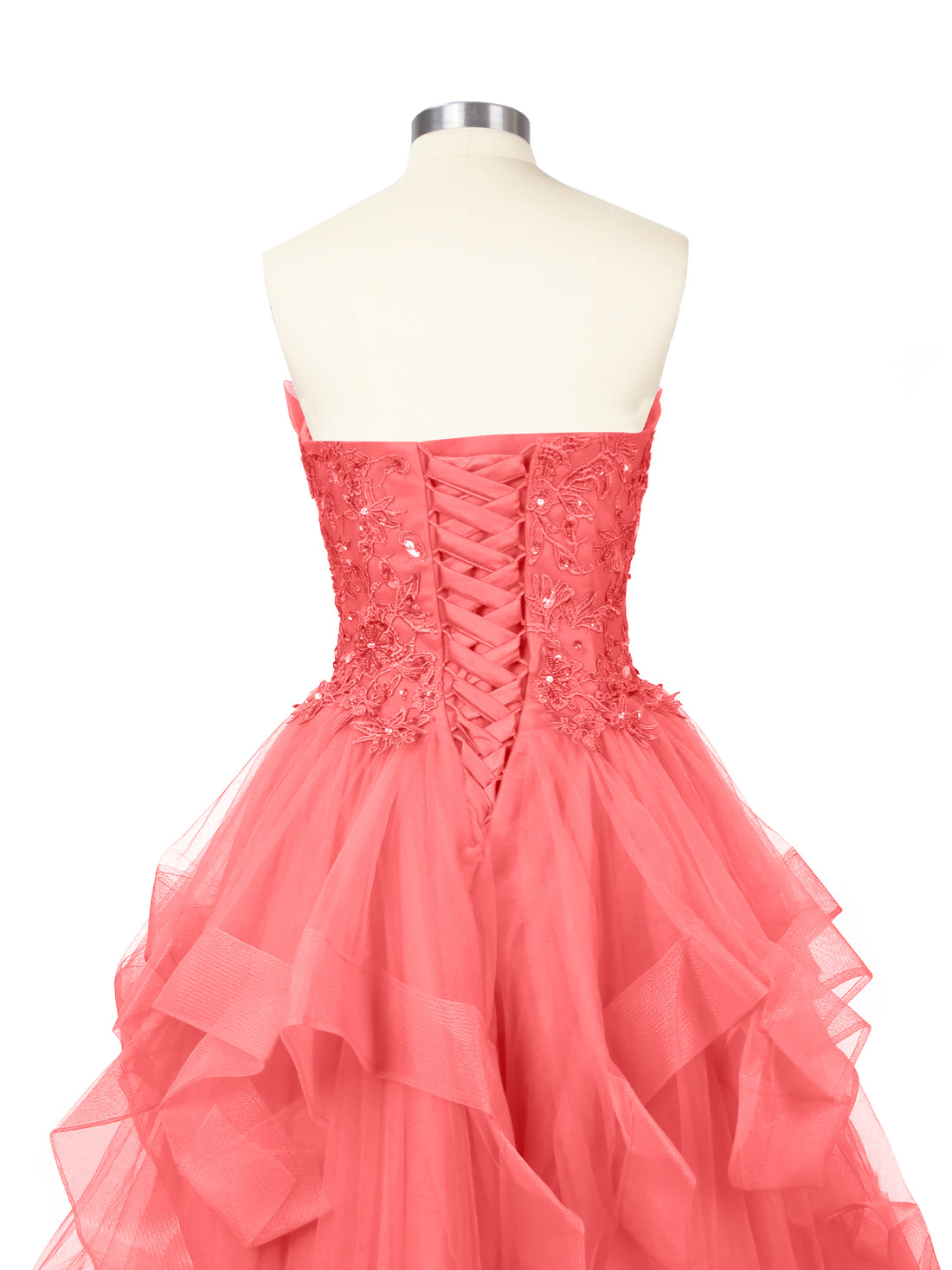 Tiered Strapless Prom Dress 