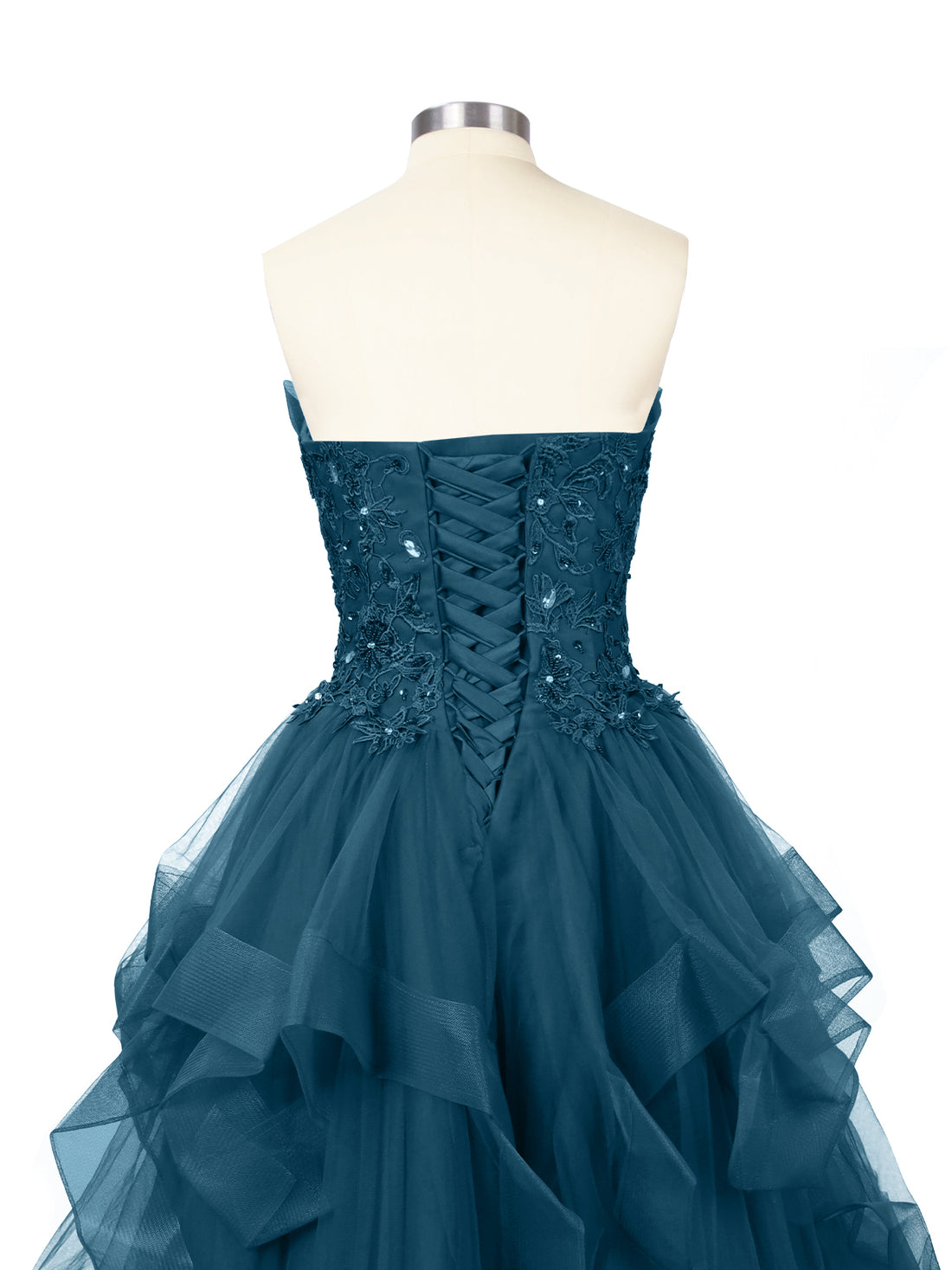 Tiered Strapless Prom Dress 