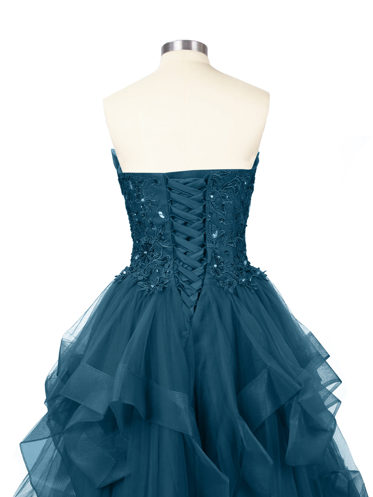 Tiered Strapless Prom Dress 