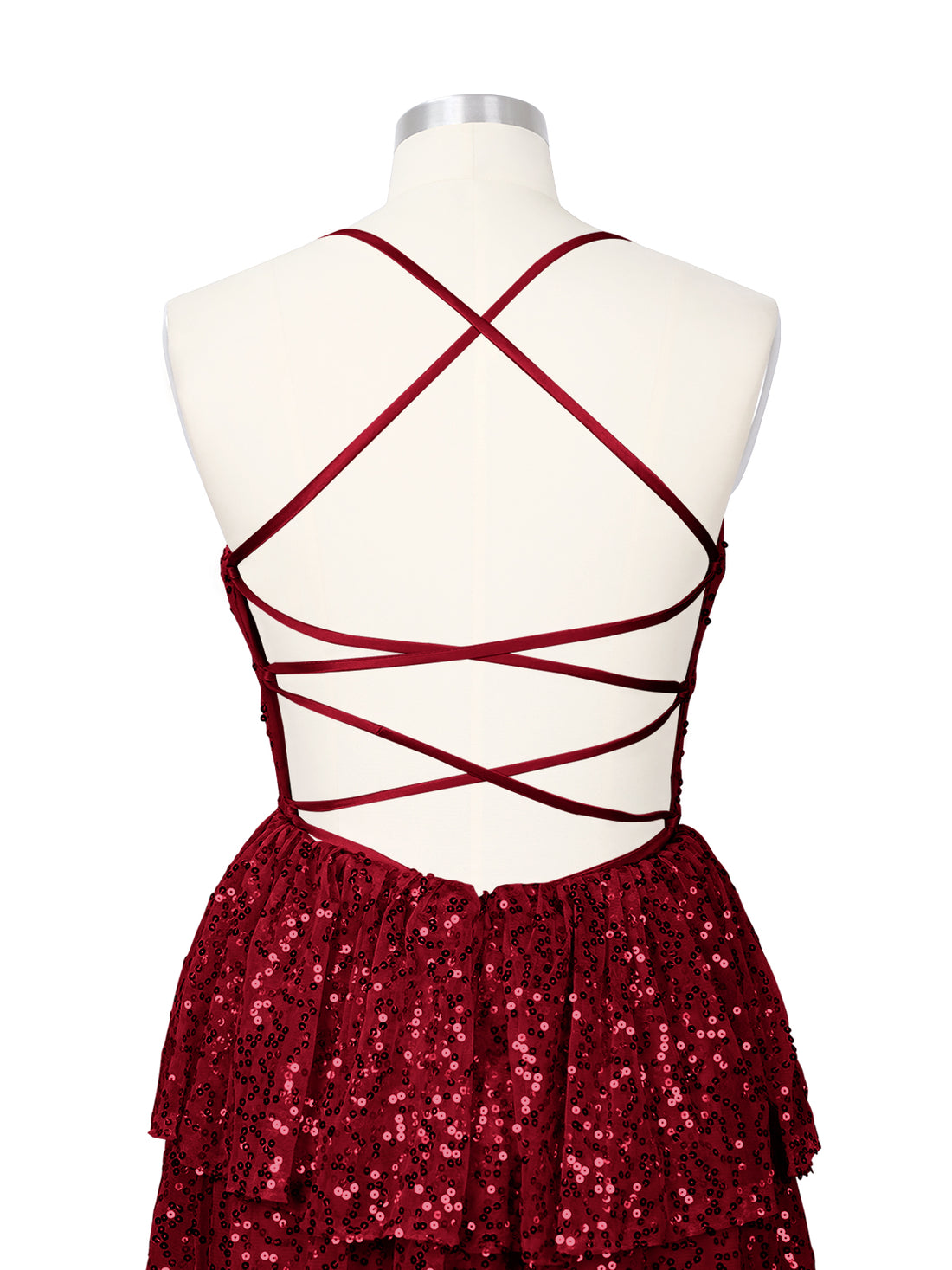 Sequined Halter Flare Mini Dress 