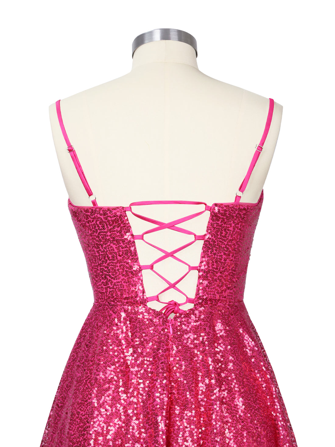 Sequin Scoop Neckline Mini Dress 
