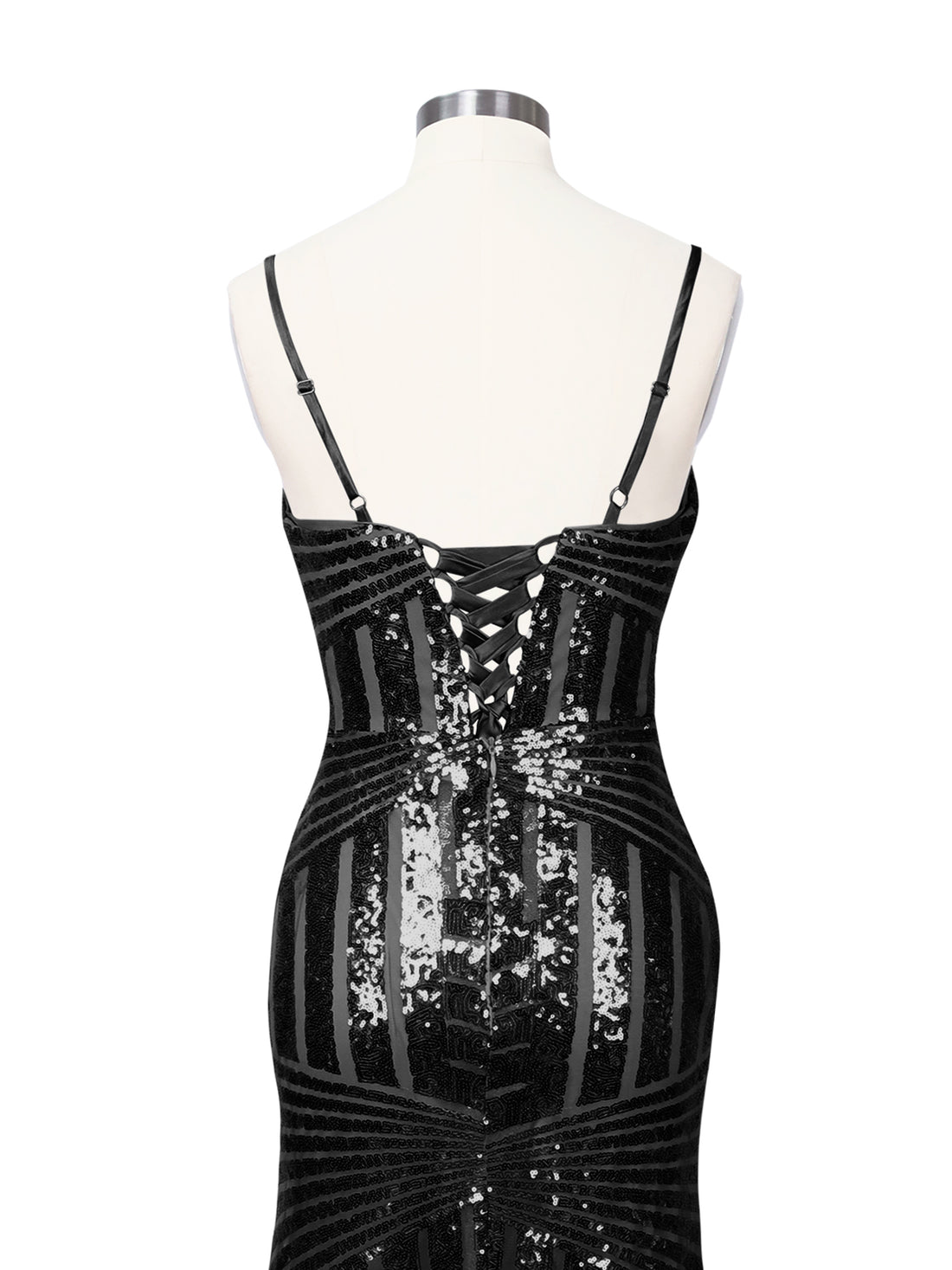 Geometric Sequin Prom Dress 