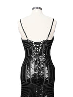 Geometric Sequin Prom Dress 