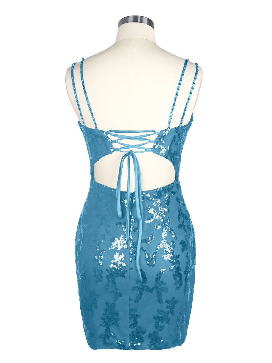 Double Spaghetti Bodycon Mini Dress 