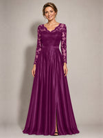 Satin Mother of the Bride Dress with Appliques