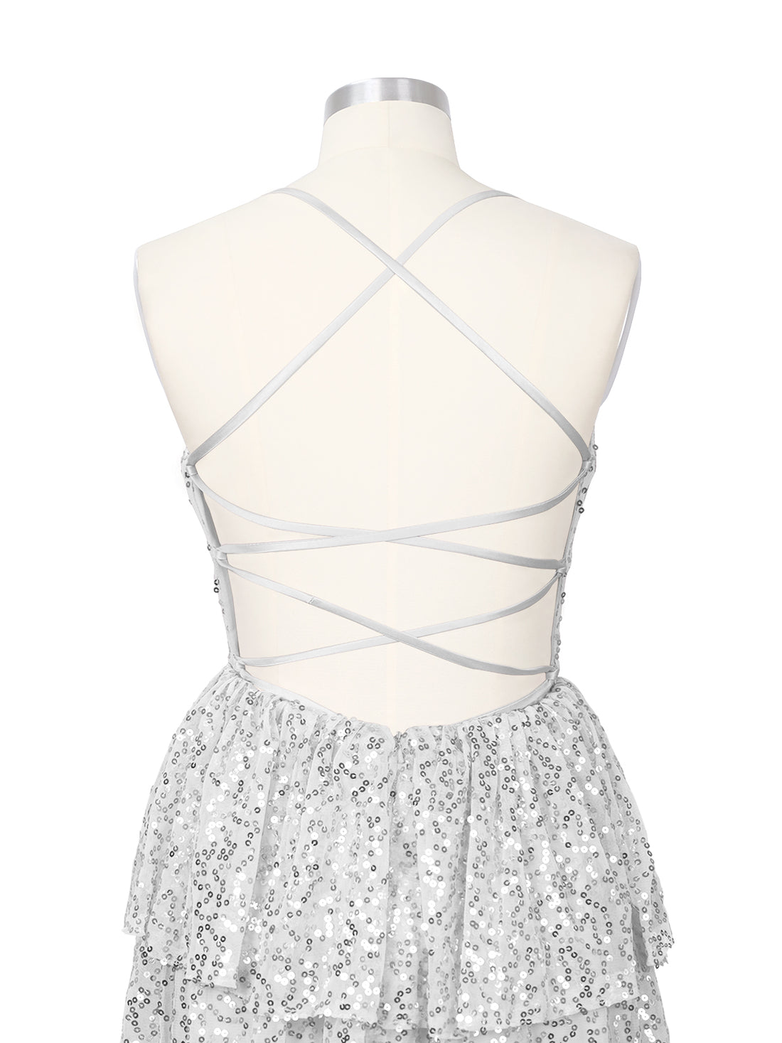 Sequined Halter Flare Mini Dress 