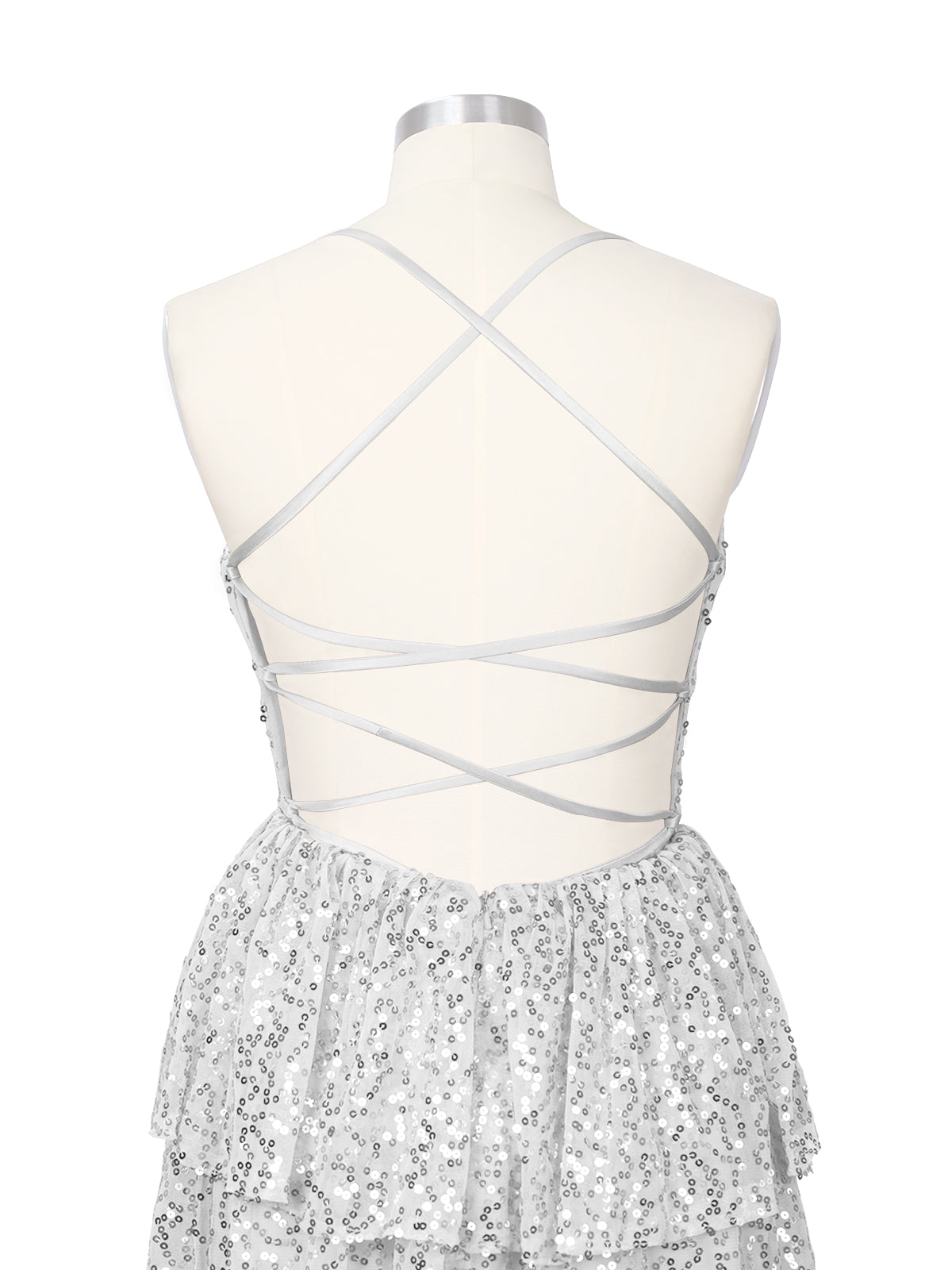 Sequined Halter Flare Mini Dress 